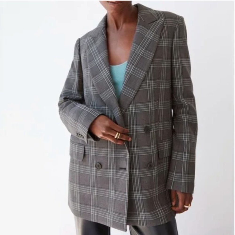 Aritzia Wilfred Margaux Blazer Plaid double-breasted blazer -  Size 0/XS